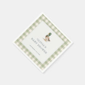 Gingham Mallard Duck Baby Shower Party Servet (Hoek)