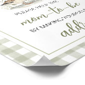 Gingham Mallard Eend Baby Envelope Station Bord Poster (Hoek)