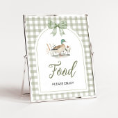 Gingham Mallard Eend Baby Shower Eet-sign Poster