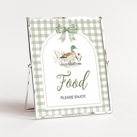 Gingham Mallard Eend Baby Shower Eet-sign Poster