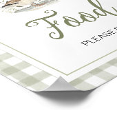 Gingham Mallard Eend Baby Shower Eet-sign Poster (Hoek)