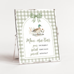 Gingham Mallard Eend Baby Shower Moeder Osa Bar Bo Poster