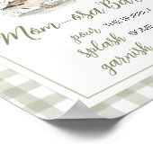 Gingham Mallard Eend Baby Shower Moeder Osa Bar Bo Poster (Hoek)