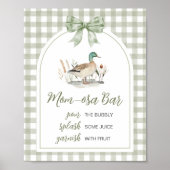 Gingham Mallard Eend Baby Shower Moeder Osa Bar Bo Poster (Voorkant)