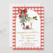 Gingham Margaritas And Mistletoe Friendsmas Party Kaart (Voorkant)