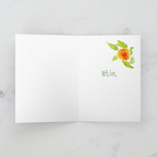 Gingham-marigolds en Check: 75th Birthday Kaart (Binnen)