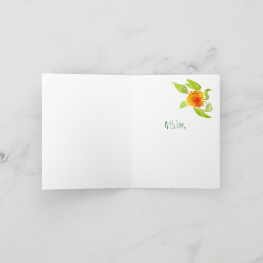 Gingham-marigolds en Check: 90th Birthday Kaart (Binnen)