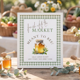 Gingham Markt Bruidsshower 'Bestemd om bij te zijn Poster
