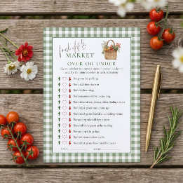 Gingham Markt Over of Onder Bruidsfeest Spelkaart Kaart