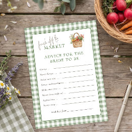 Gingham Marktadvies voor Bruid Bruiloft cadeau Kaart