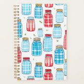 Gingham Mason Jar Pattern – Country Kitchen Charm Planner (Voorkant)