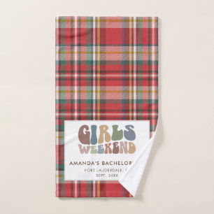 Gingham Meisjes Weekend Feest Landelijk Handdoek
