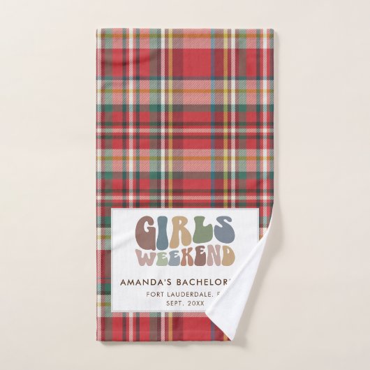 Gingham Meisjes Weekend Feest Landelijk Handdoek (Handdoek)