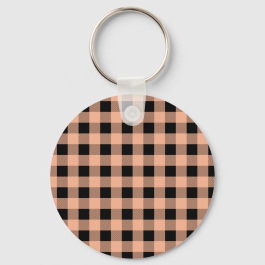 Gingham Melon en zwart Sleutelhanger (Voorkant)