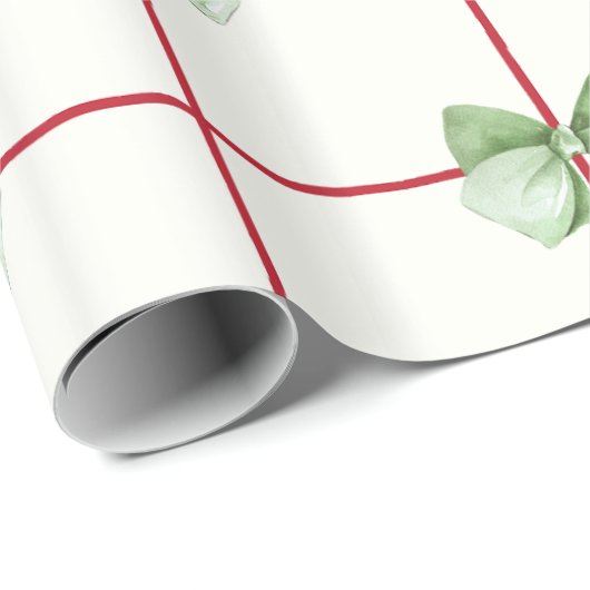 Gingham met Bows Christmas Wrapping Paper Cadeaupapier (Rol Hoek)