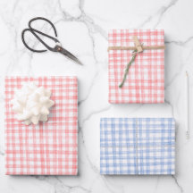 Gingham met de hand getekend modern schattig blauw