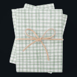 Gingham met de hand getekend modern schattig groen inpakpapier vel<br><div class="desc">Perfecte, malle, op maat gemaakte cadeauverpakking voor een leuke feest! Handgemaakte kunst voor jou! Perfect voor een zomerse brunch of picknick-thema bruidsdouche, vrijgezellenfeest, Pasen, verloving, feestdagen of verjaardag.</div>
