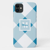 Gingham - Middelgrote en Lichte Blauwe Kwestie van Case-Mate iPhone Case (Achterkant)