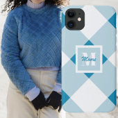 Gingham - Middelgrote en Lichte Blauwe Kwestie van Case-Mate iPhone Case