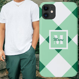 Gingham - Middelgrote en lichte groene telefoontas Case-Mate iPhone Case