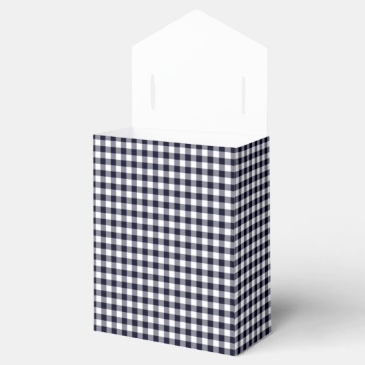 Gingham-Midnight Blue-Favor Box, Tent Bedankdoosjes (Geopend)