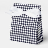 Gingham-Midnight Blue-Favor Box, Tent Bedankdoosjes (Voorkant Zijde)