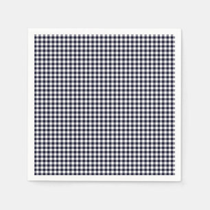 Gingham-Midnight Blue-Paper Napkins Servet
