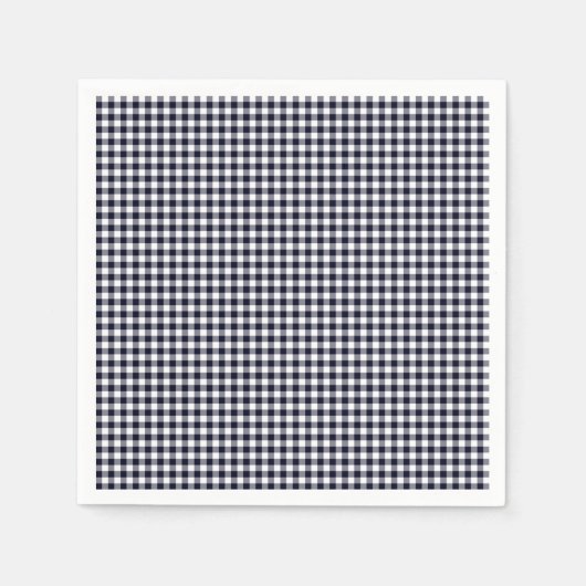 Gingham-Midnight Blue-Paper Napkins Servet (Voorkant)