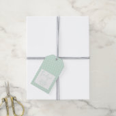 Gingham Mint Green Gender Neutral Baby shower Cadeaulabel (Met Touw)