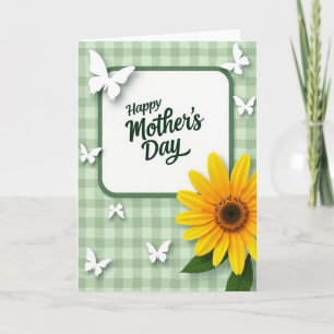 Gingham Moederdag Wenskaart Kaart