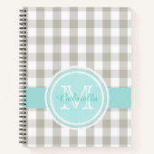 Gingham-monogram Notitieboek (Voorkant)