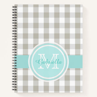 Gingham-monogram Notitieboek