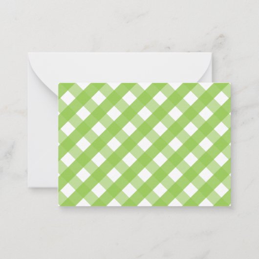 Gingham Monogram Valentijnse klaslokaalkaarten Notitiekaartje (Achterkant)
