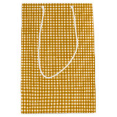 Gingham-Mustard Gele Gift Bag M Medium Cadeauzakje (Voorkant)