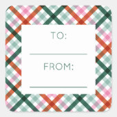 Gingham naar van kerstcadeau Stickers (Voorkant)