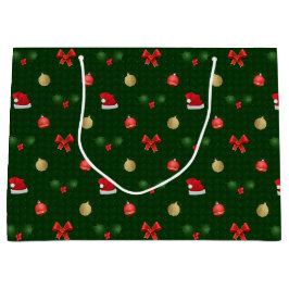 Gingham Navidad Ornamenten Large Cadeautasje