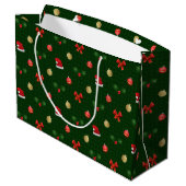Gingham Navidad Ornamenten Large Cadeautasje (Achterkant Gekanteld)