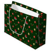 Gingham Navidad Ornamenten Large Cadeautasje (Voorkant Gekanteld)