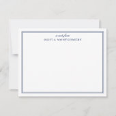 Gingham Navyblauw en Wit Persoonlijk Notitiekaartje (Voorkant)