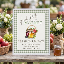 Gingham Net van de Boerderij Markt Bruidsdouche Bo Poster
