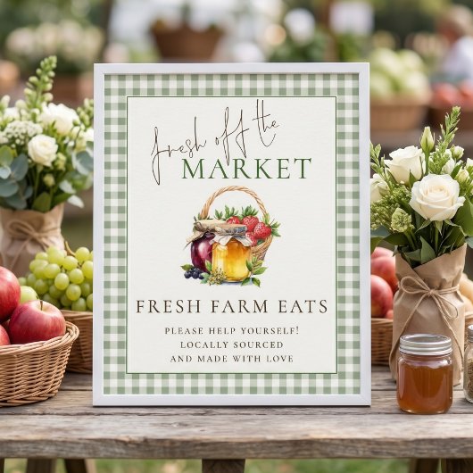 Gingham Net van de Boerderij Markt Bruidsdouche Bo Poster