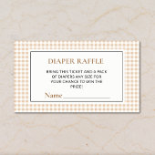 Gingham Neutral Diaper Raffle Tickets Baby Shower Informatiekaartje
