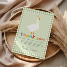 Gingham Neutrale Dwaze Gans Lieve Baby Shower