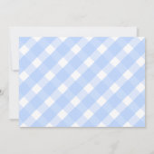 Gingham olifant baby jongen foto geboorte aankondi aankondiging (Achterkant)