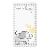 Gingham Olifant Boek Labels (Voorkant)