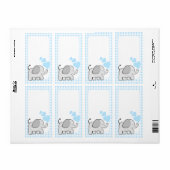 Gingham Olifant Boek Labels Blue Hearts (Full Sheet)