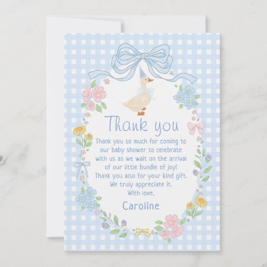 Gingham One Gekke Goose Verjaardag Bedankt Card (Voorkant)