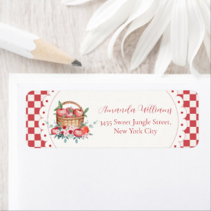 Gingham Oogst Appel Baby Shower Retouradres Etiket
