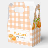 Gingham Orange Baby Shower Bedankdoosjes (Geopend)