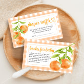 Gingham Orange Baby Shower Books for Baby Informatiekaartje